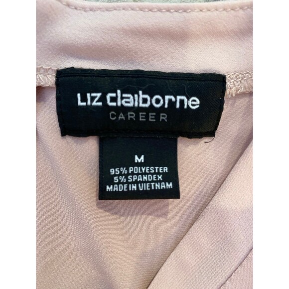 Liz Claiborne Blouse Sz Medium Sleeveless Top Dusty Rose Pleated Neckline Classy - Picture 7 of 10
